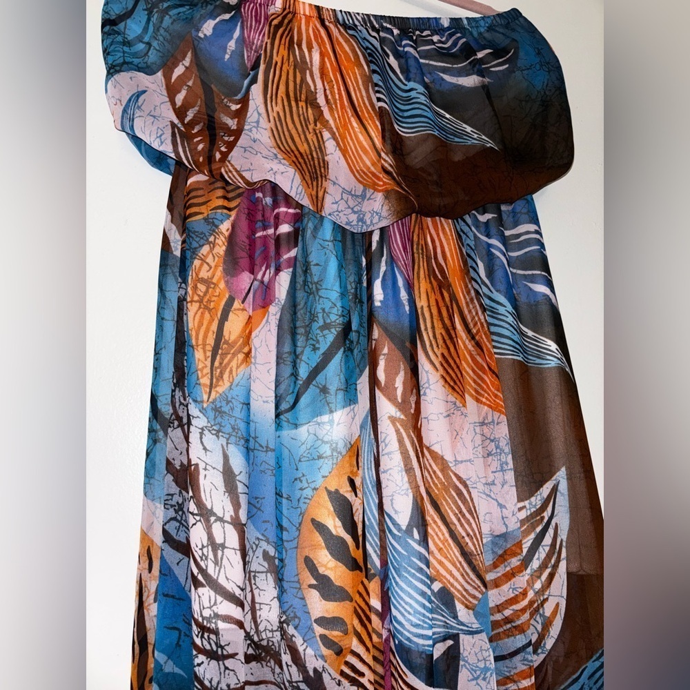 Maxi dress sheer with inner lining till the mid knee - Picture 2 of 2